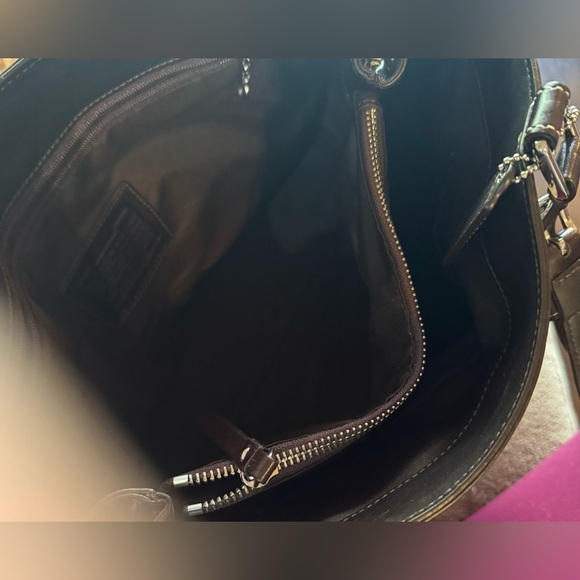 Vintage Coach Hamptons Satchel Tan Suede And Brown Leather NWT - Picture 13 of 16